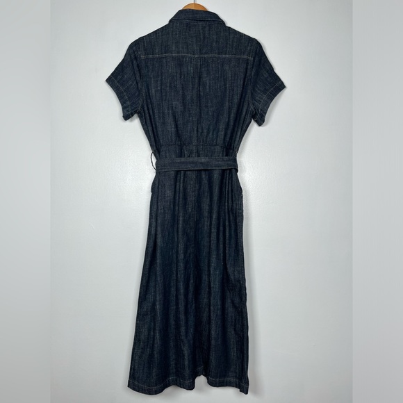 J.Crew Women’s Size 8 Denim Jean Short Sleeve Tie Waist Mini Dress - Picture 7 of 16